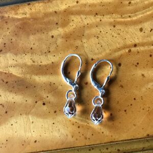 Genuine Swarovski Crystal Sterling Silver Dangle Earrings